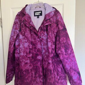 Lands' End XL Women's Hooded Raincoat